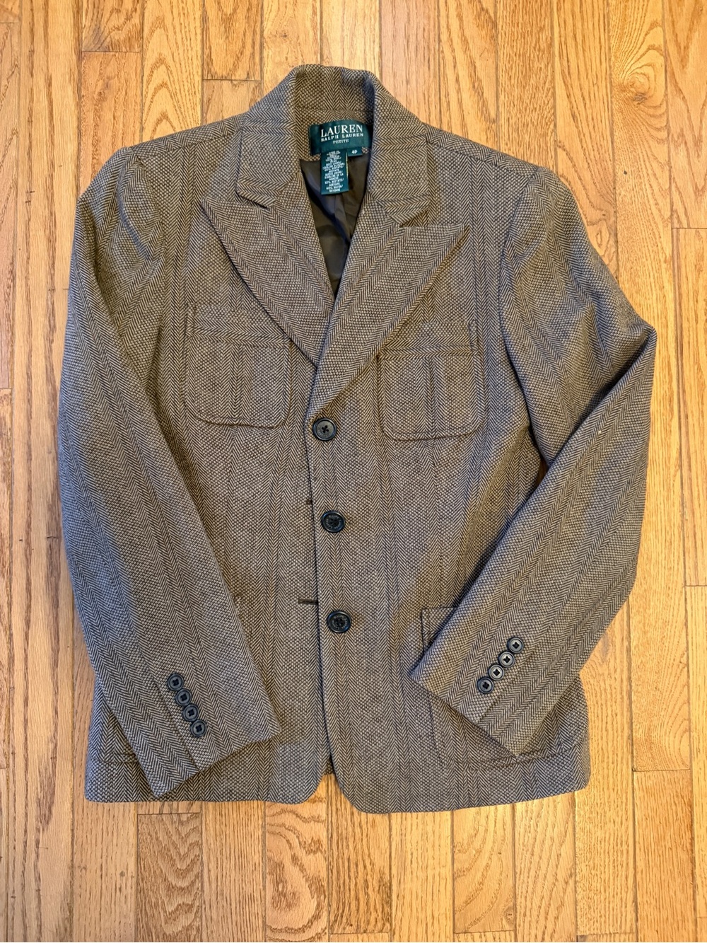 Ralph Lauren Brown Herringbone Blazer